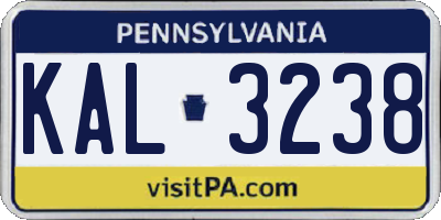 PA license plate KAL3238
