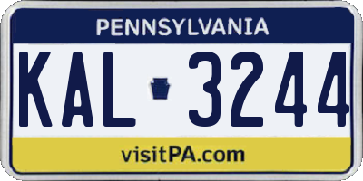 PA license plate KAL3244