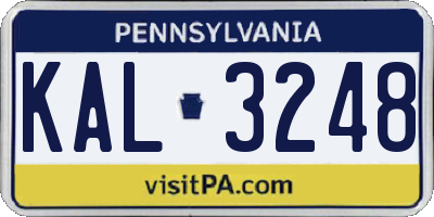 PA license plate KAL3248