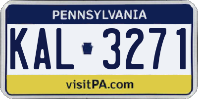 PA license plate KAL3271