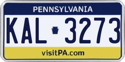 PA license plate KAL3273
