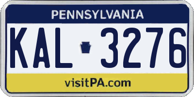 PA license plate KAL3276