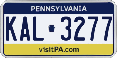 PA license plate KAL3277