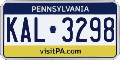 PA license plate KAL3298
