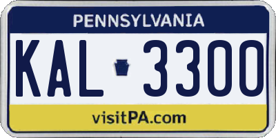 PA license plate KAL3300