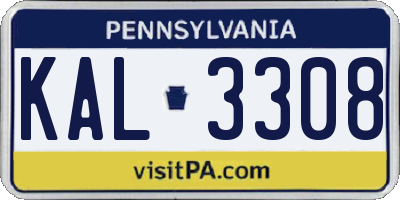 PA license plate KAL3308
