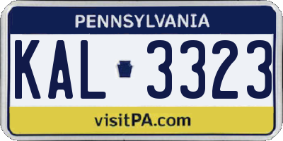 PA license plate KAL3323