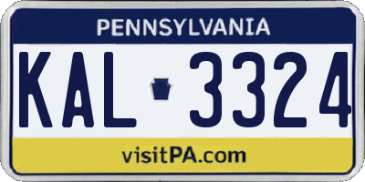 PA license plate KAL3324