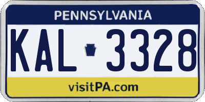 PA license plate KAL3328