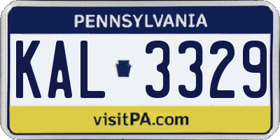 PA license plate KAL3329