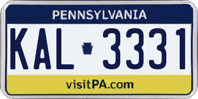 PA license plate KAL3331