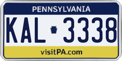 PA license plate KAL3338