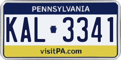 PA license plate KAL3341