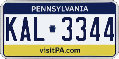 PA license plate KAL3344