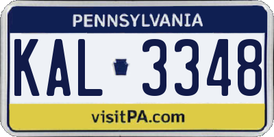 PA license plate KAL3348