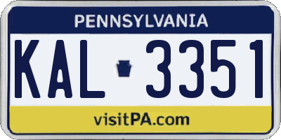 PA license plate KAL3351