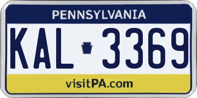 PA license plate KAL3369