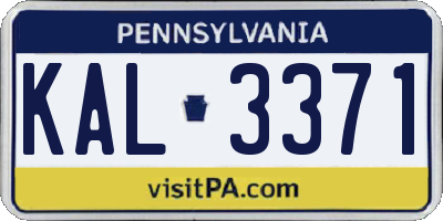 PA license plate KAL3371