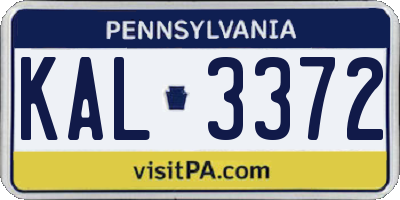 PA license plate KAL3372