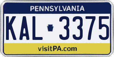 PA license plate KAL3375