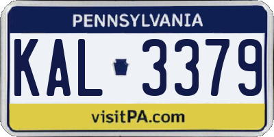 PA license plate KAL3379