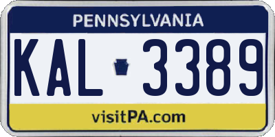 PA license plate KAL3389