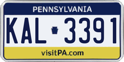 PA license plate KAL3391