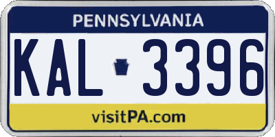 PA license plate KAL3396