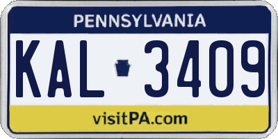 PA license plate KAL3409
