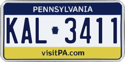 PA license plate KAL3411
