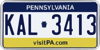 PA license plate KAL3413