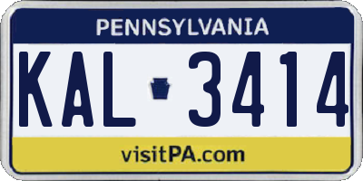 PA license plate KAL3414