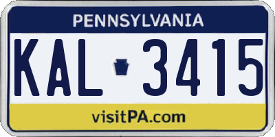 PA license plate KAL3415