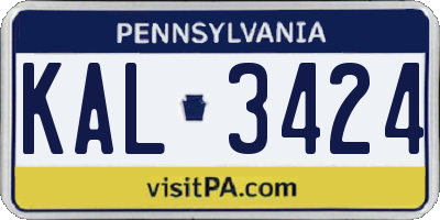 PA license plate KAL3424