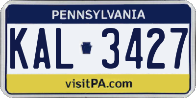 PA license plate KAL3427
