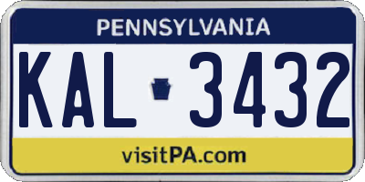 PA license plate KAL3432