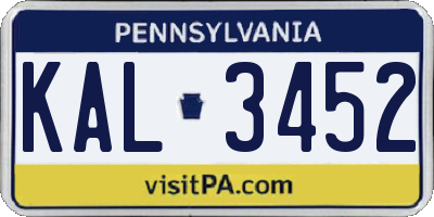 PA license plate KAL3452