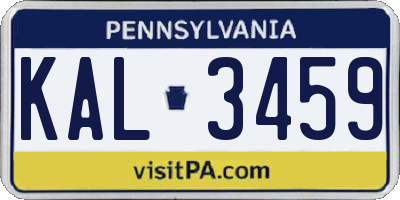 PA license plate KAL3459