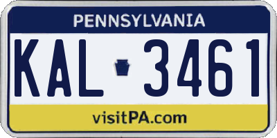 PA license plate KAL3461