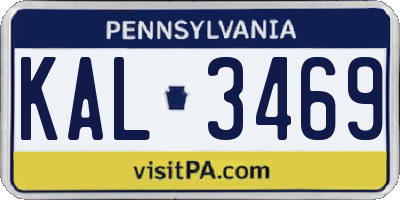 PA license plate KAL3469
