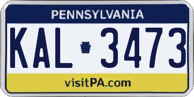 PA license plate KAL3473
