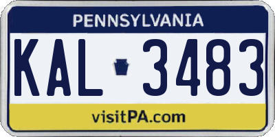 PA license plate KAL3483