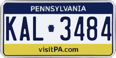 PA license plate KAL3484