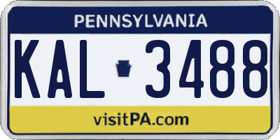 PA license plate KAL3488