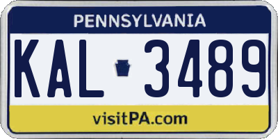 PA license plate KAL3489