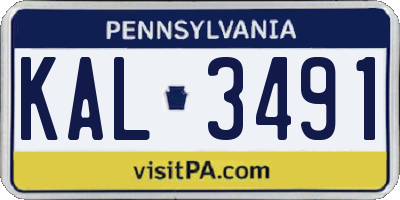 PA license plate KAL3491
