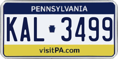 PA license plate KAL3499