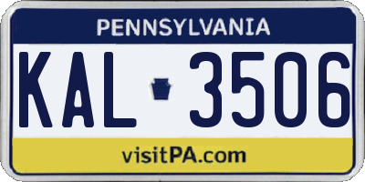 PA license plate KAL3506