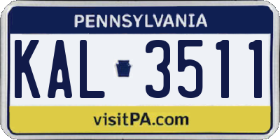 PA license plate KAL3511