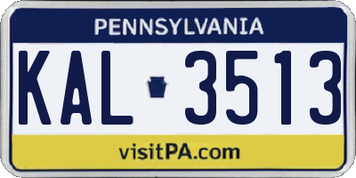 PA license plate KAL3513